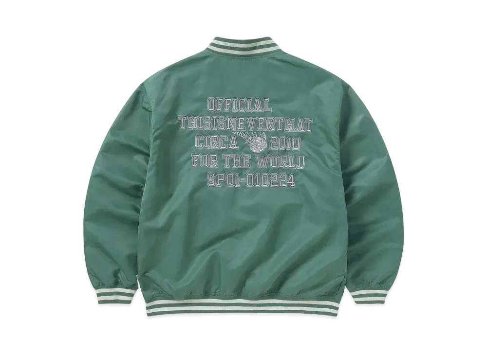 thisisneverthat Satin Varsity Jacket "Green"