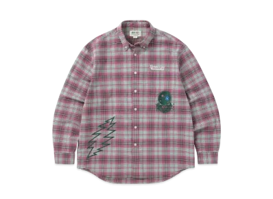 thisisneverthat GD Lightning Bear Plaid Shirt "Plum"