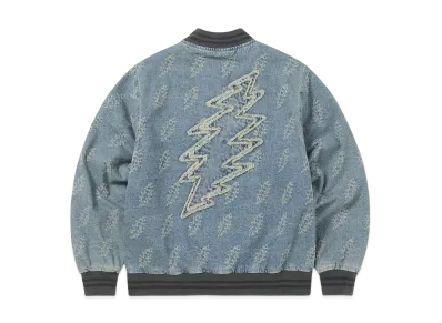 thisisneverthat GD Lightning Denim Varsity Jacket "Washed Blue"