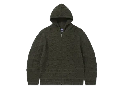 thisisneverthat Cable Knit Zip Hoodie "Olive"