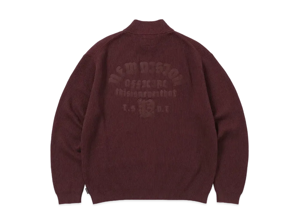 thisisneverthat New Vision Full Zip Cardigan "Burgundy"