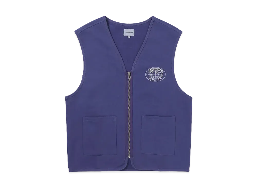 thisisneverthat Zip Sweat Vest "Purple Blue"