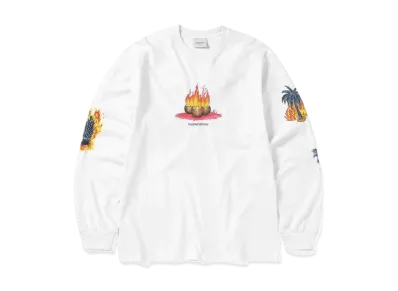 thisisneverthat Burning Palm Tree L/S Tee "White"