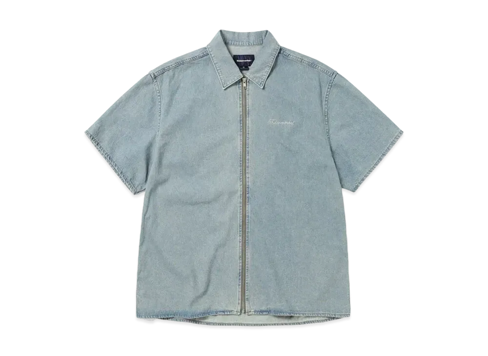 thisisneverthat Washed Denim Zip S/S Shirt "Washed Blue"