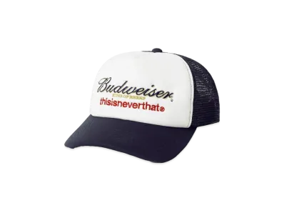 thisisneverthat x Budweiser TNT BUD Mesh Trucker Cap "Navy"