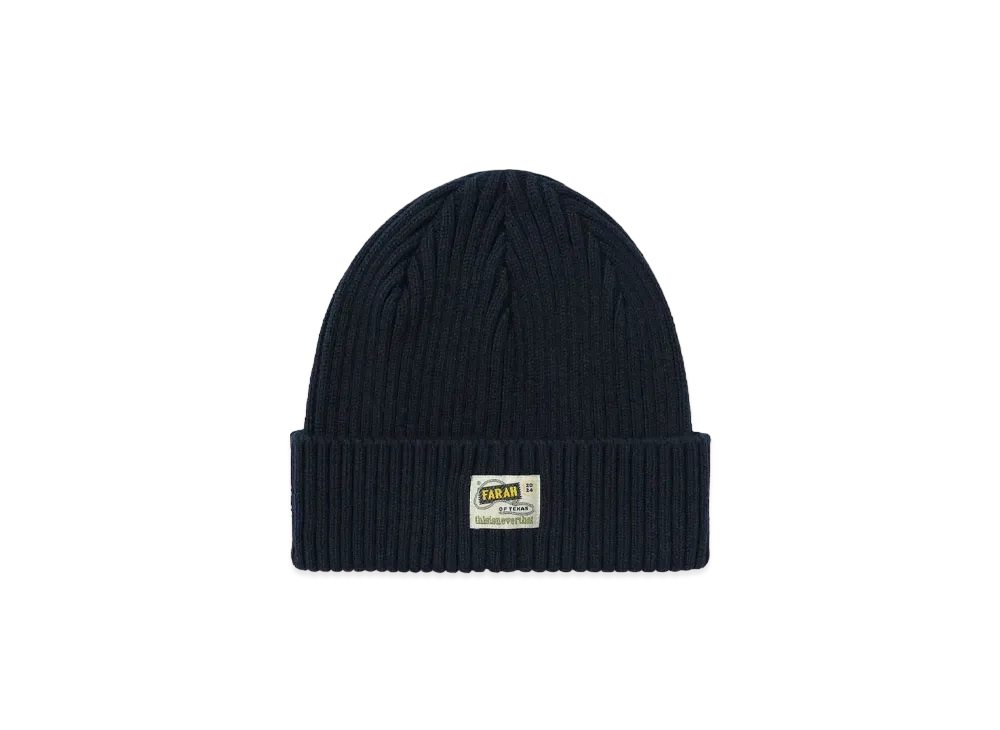 thisisneverthat x FARAH Ribbed Beanie "Navy"