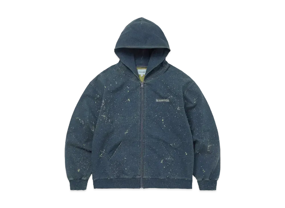 thisisneverthat Indigo Dyed Zip Up Hoodie "Blue"