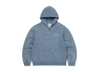 thisisneverthat Indigo Dyed Zip Up Hoodie "Washed Blue"