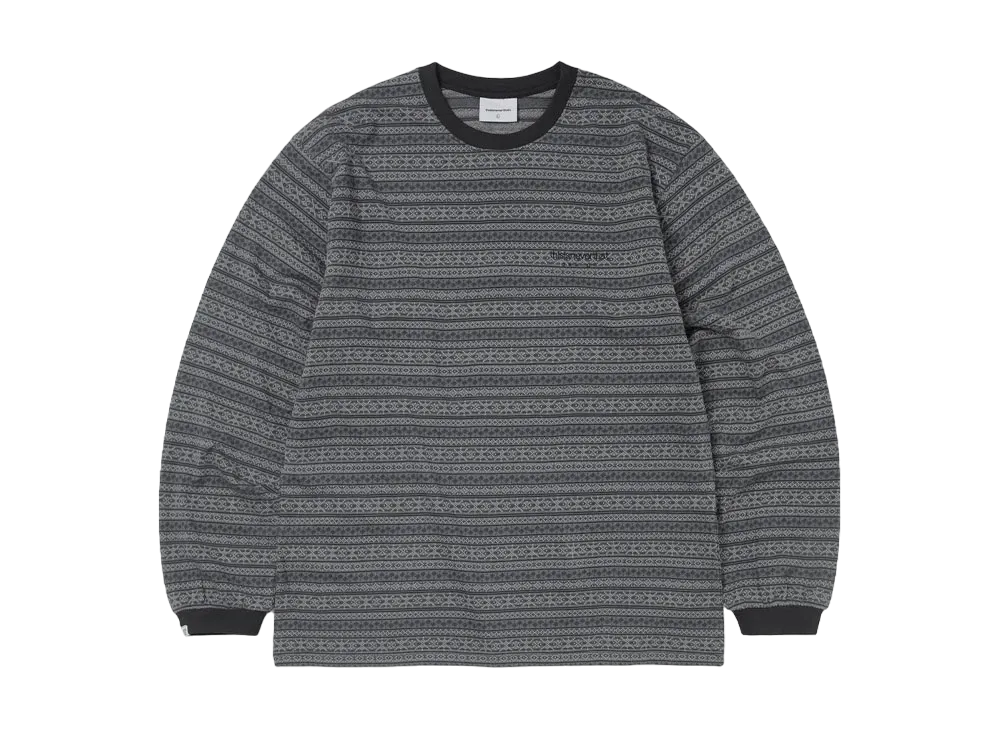 thisisneverthat Fair Isle Striped L/S Tee "Black"