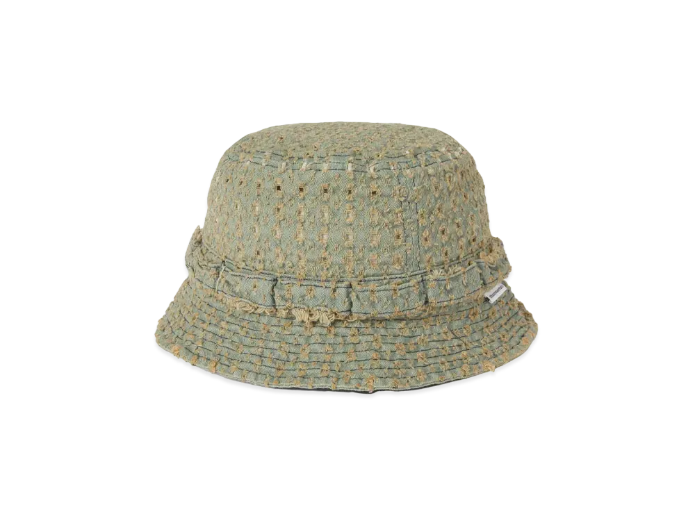 thisisneverthat Damaged Denim Jungle Bucket Hat "Washed Blue"