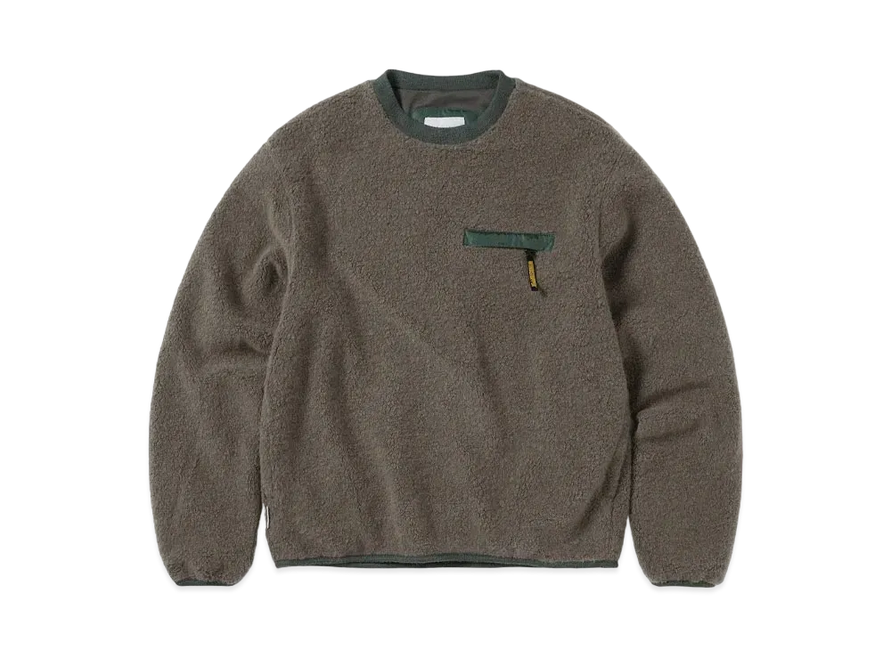 thisisneverthat x GORE-TEX WINDSTOPPER Wool Fleece Crewneck "Mud"