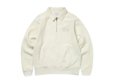 thisisneverthat Damaged Half Zip Polo Sweatshirt "Natural"