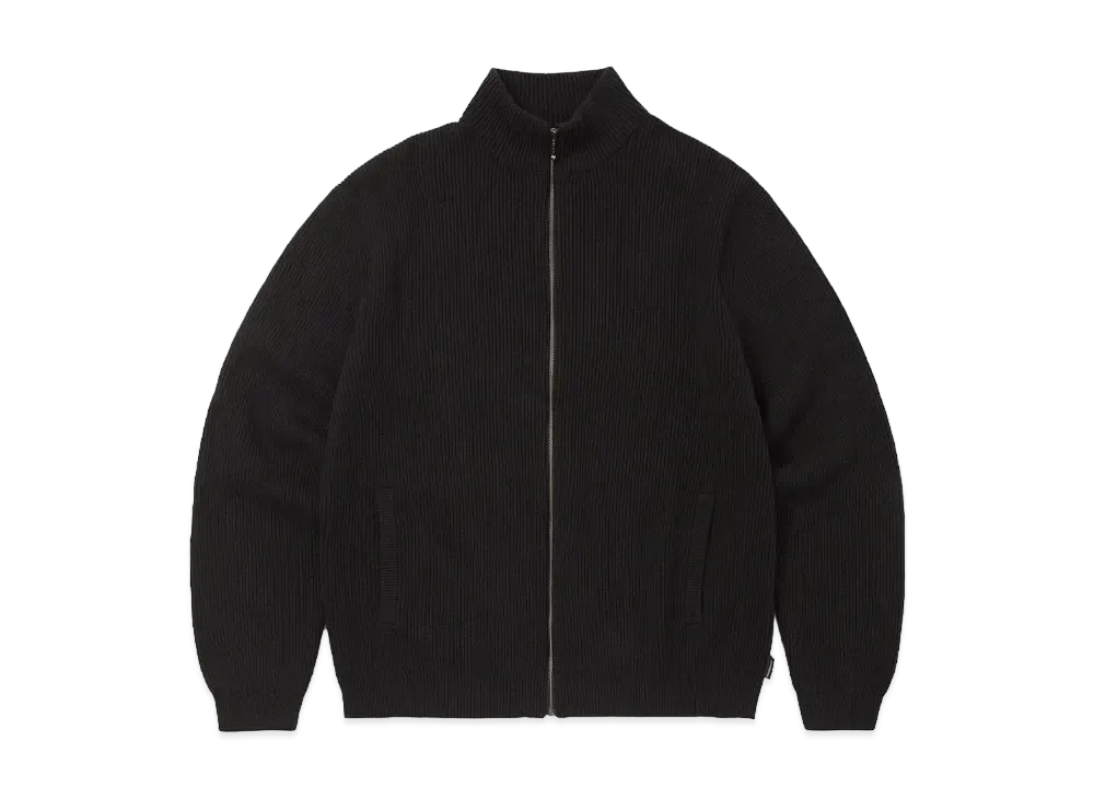 thisisneverthat Washed Full Zip Cardigan "Black"