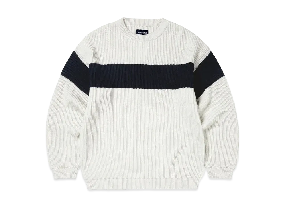 thisisneverthat Washed Block Knit Sweater "Ivory"