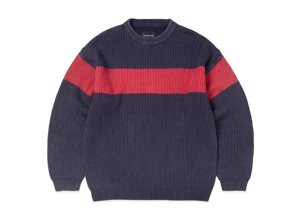 thisisneverthat Washed Block Knit Sweater "Navy"
