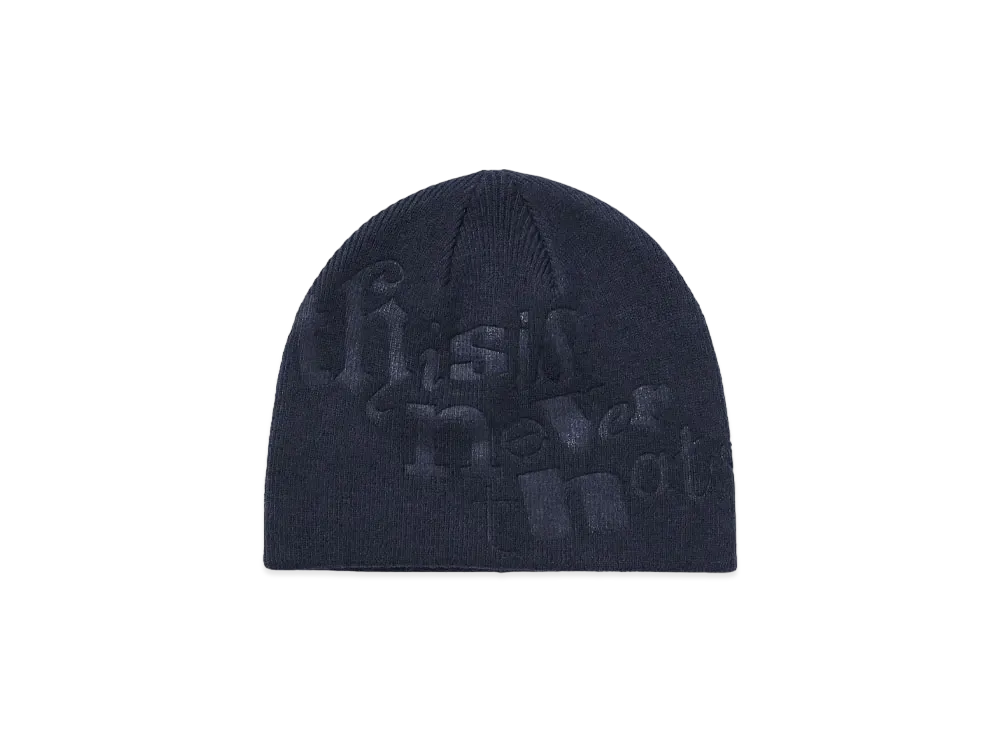 thisisneverthat Debossed No Cuff Beanie "Navy"