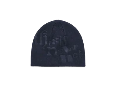 thisisneverthat Debossed No Cuff Beanie "Navy"