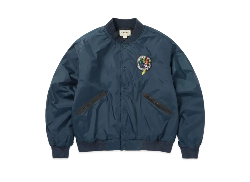 thisisneverthat x Grateful Dead Dancing Bears Baseball Jacket "Blue"