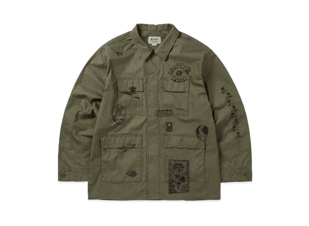 thisisneverthat x Grateful Dead Iconography BDU Jacket "Olive"