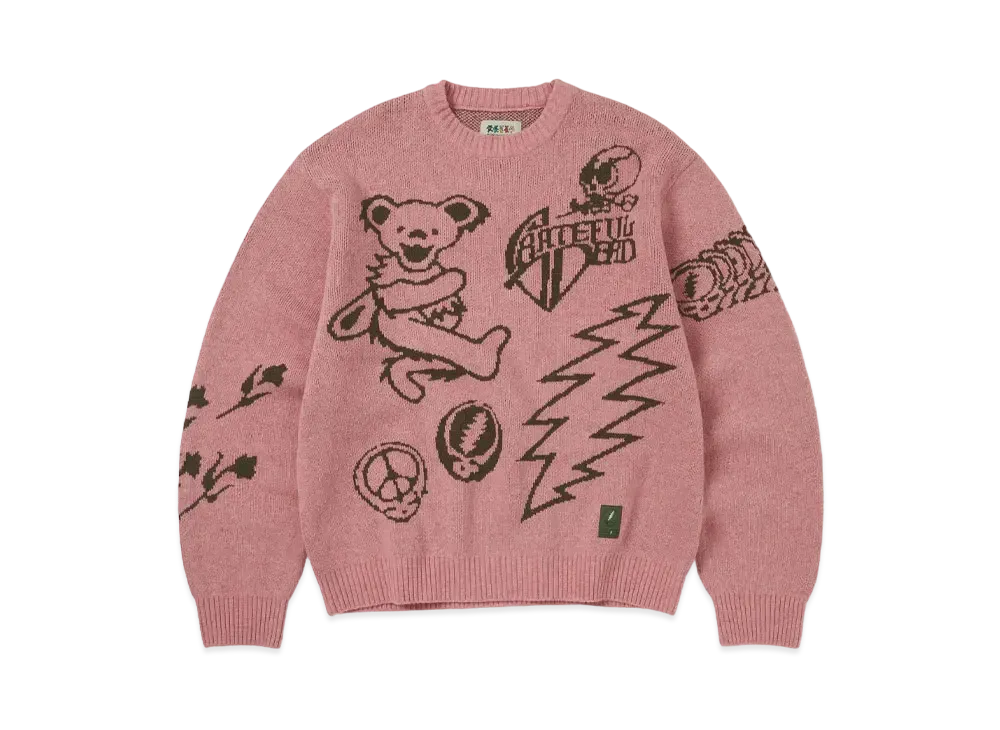 thisisneverthat x Grateful Dead Iconography Knit Sweater "Pink"