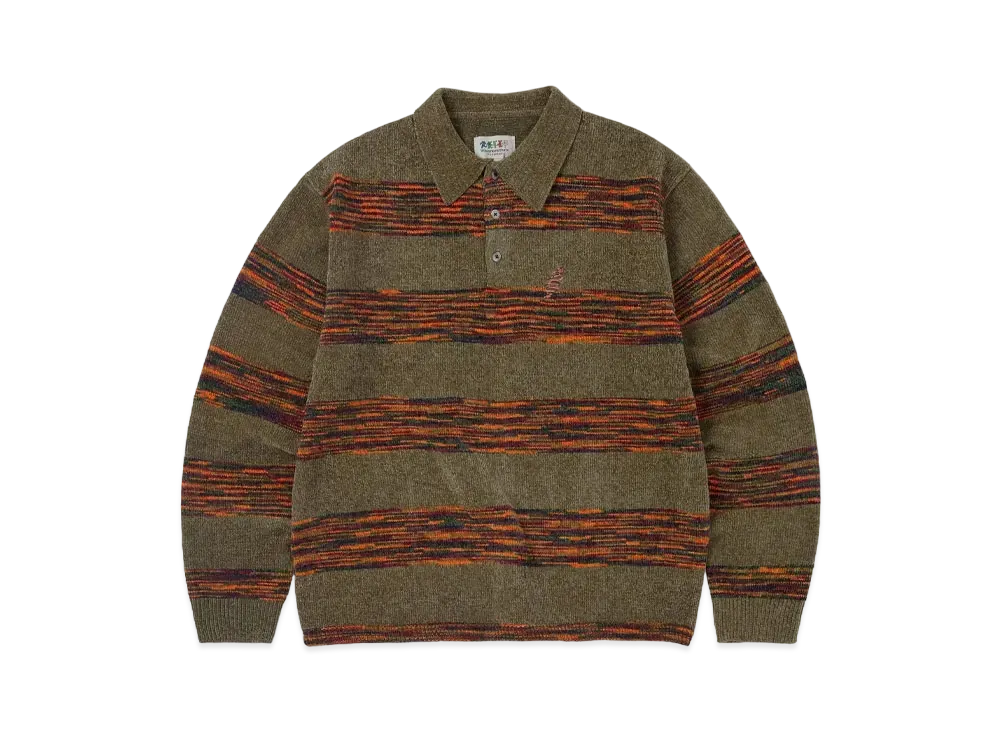 thisisneverthat x Grateful Dead Lightning Velvet Knit Polo "Khaki"