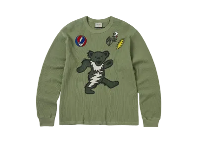 thisisneverthat x Grateful Dead Peace Bears Waffle L/S Top "Light Green"