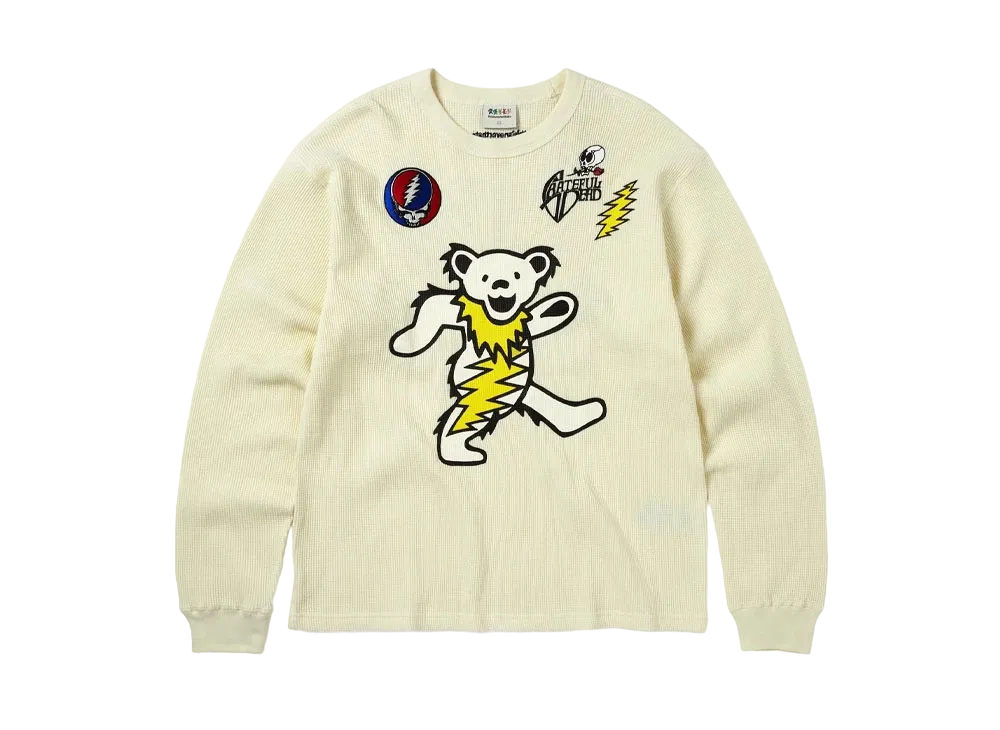 thisisneverthat x Grateful Dead Peace Bears Waffle L/S Top "Off White"
