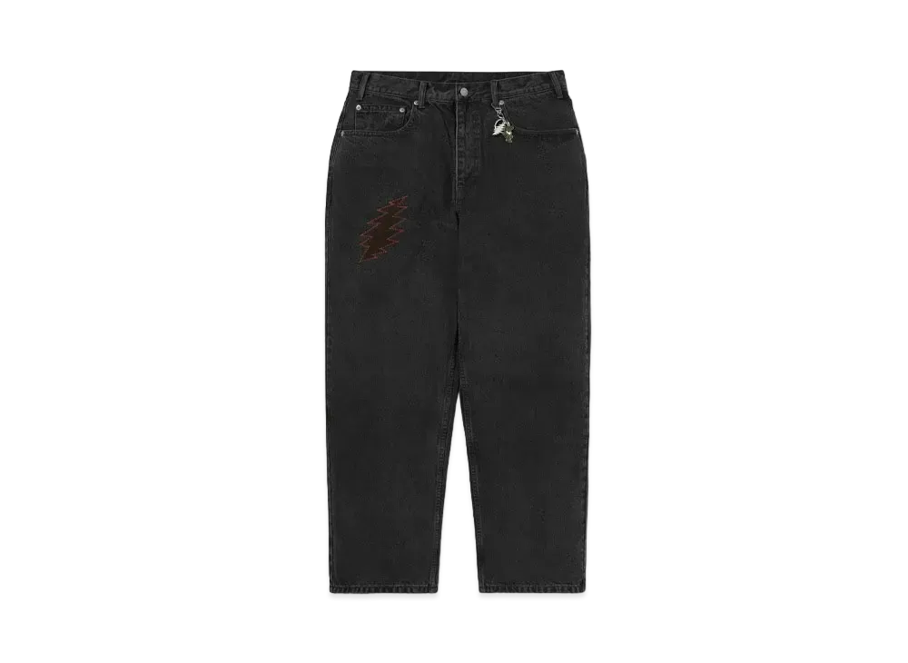 thisisneverthat x Grateful Dead Lightning Relaxed Jeans "Black"
