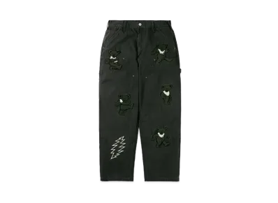 thisisneverthat x Grateful Dead Lightning Double Knee Pant "Off Black"