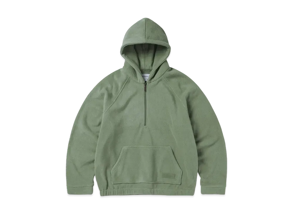 thisisneverthat Hooded Fleece Half Zip Pullover "Green"