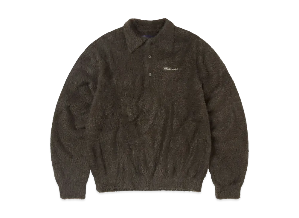 thisisneverthat SCT-Logo Shaggy Knit Polo "Brown"