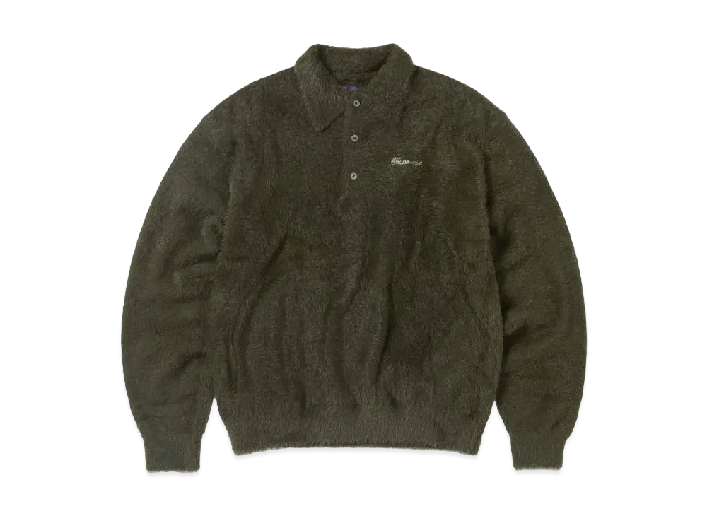 thisisneverthat SCT-Logo Shaggy Knit Polo "Olive"