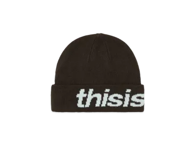 thisisneverthat HSP-Logo Big Cuff Beanie "Mocha"