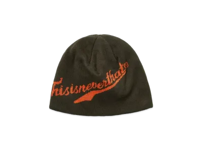 thisisneverthat Script Logo No Cuff Beanie "Olive"