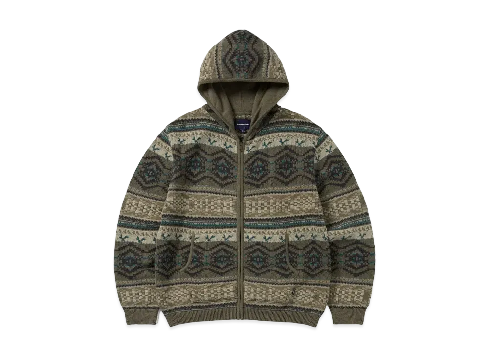 thisisneverthat Hooded Zip Up Sweater "Brown"