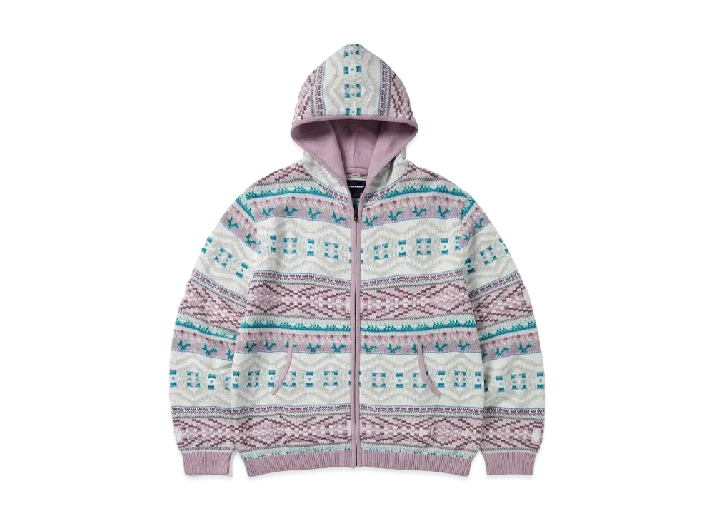 thisisneverthat Hooded Zip Up Sweater "Pink"