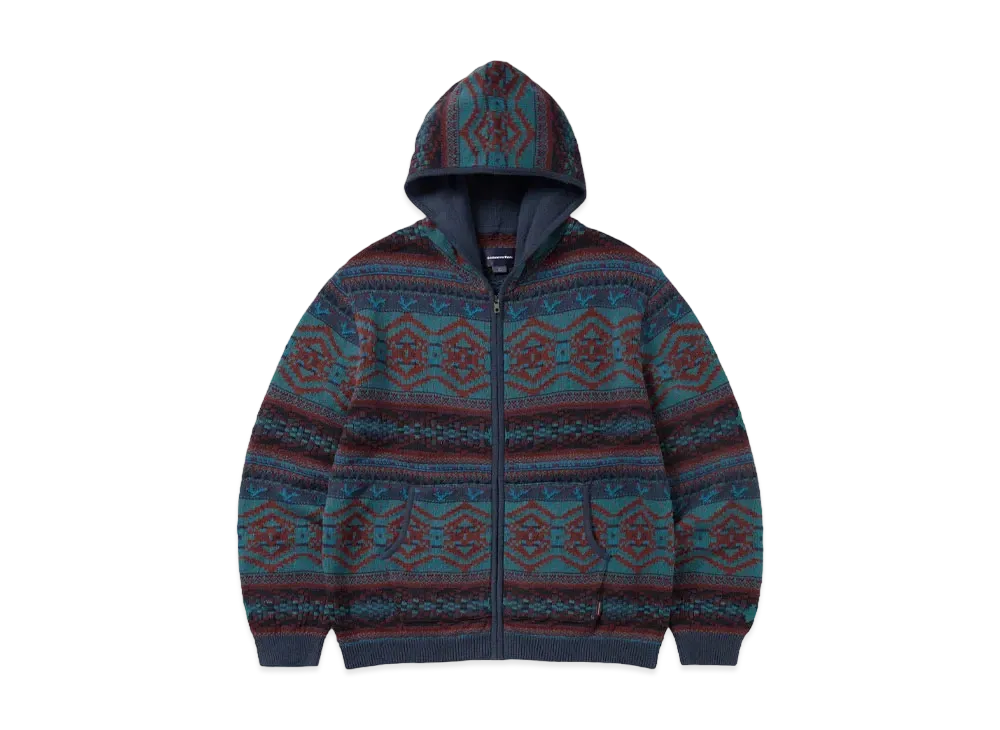 thisisneverthat Hooded Zip Up Sweater "Navy"