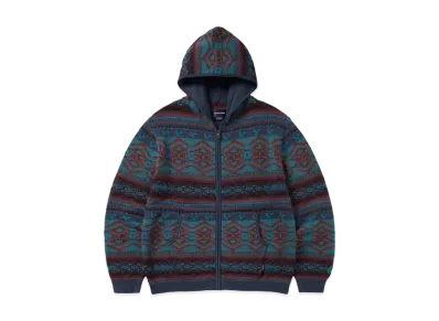 thisisneverthat Hooded Zip Up Sweater "Navy"