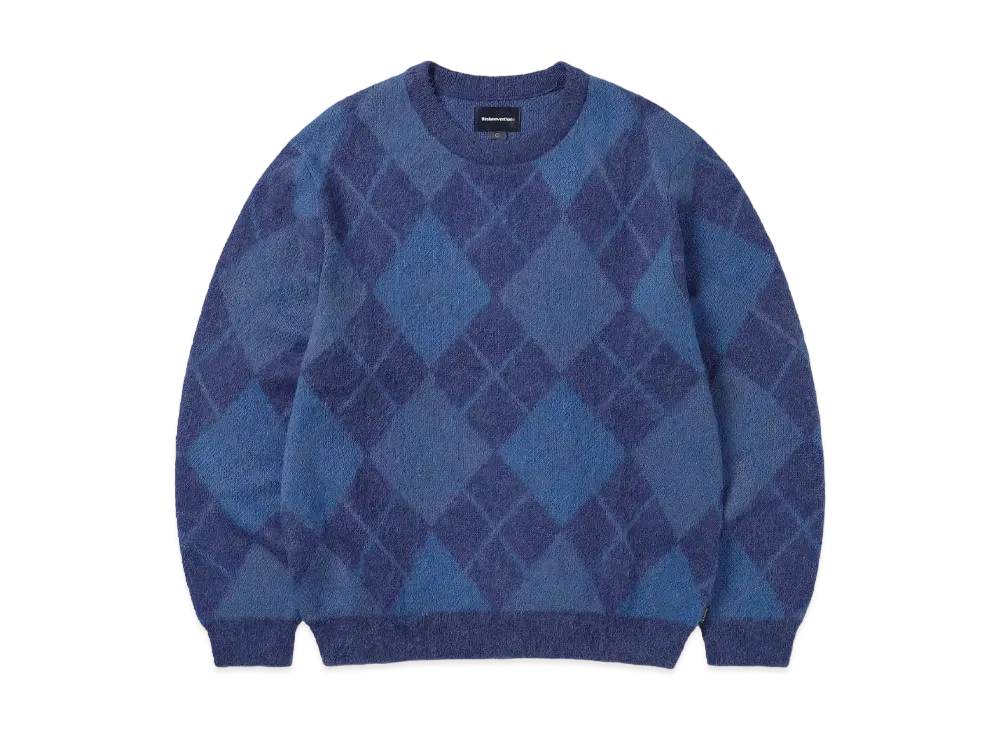 thisisneverthat Mohair Argyle Knit Sweater "Blue"