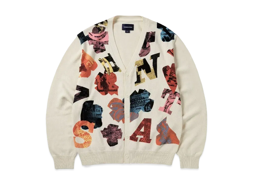 thisisneverthat Broken Logo Cardigan "Ivory"