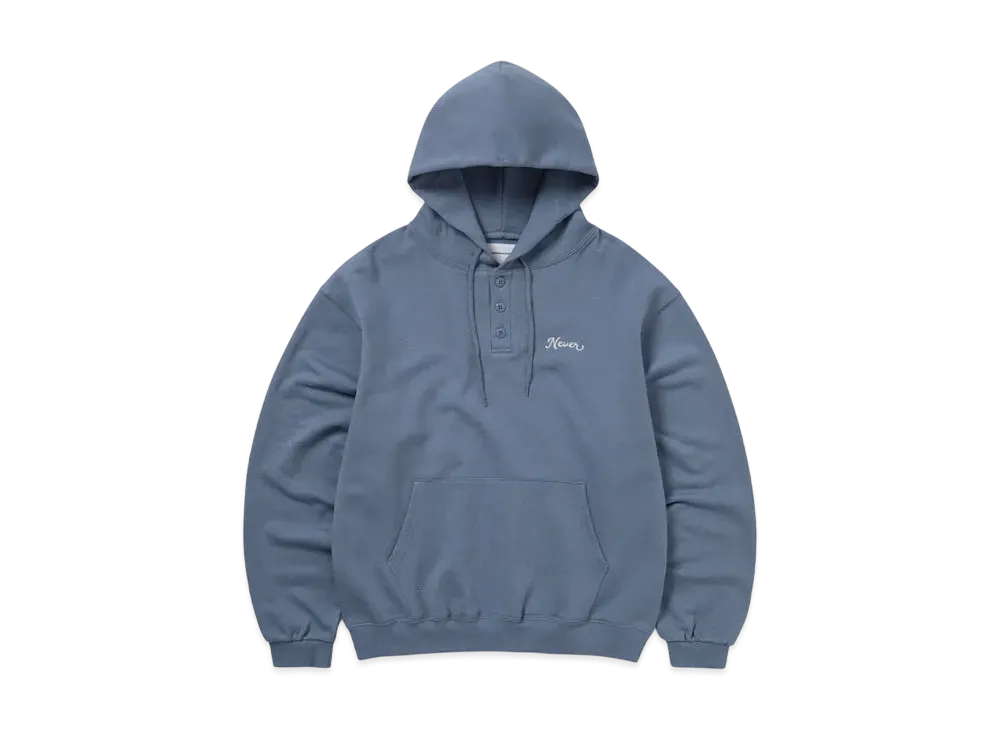 thisisneverthat Quarter Button Hoodie "Steel Blue"