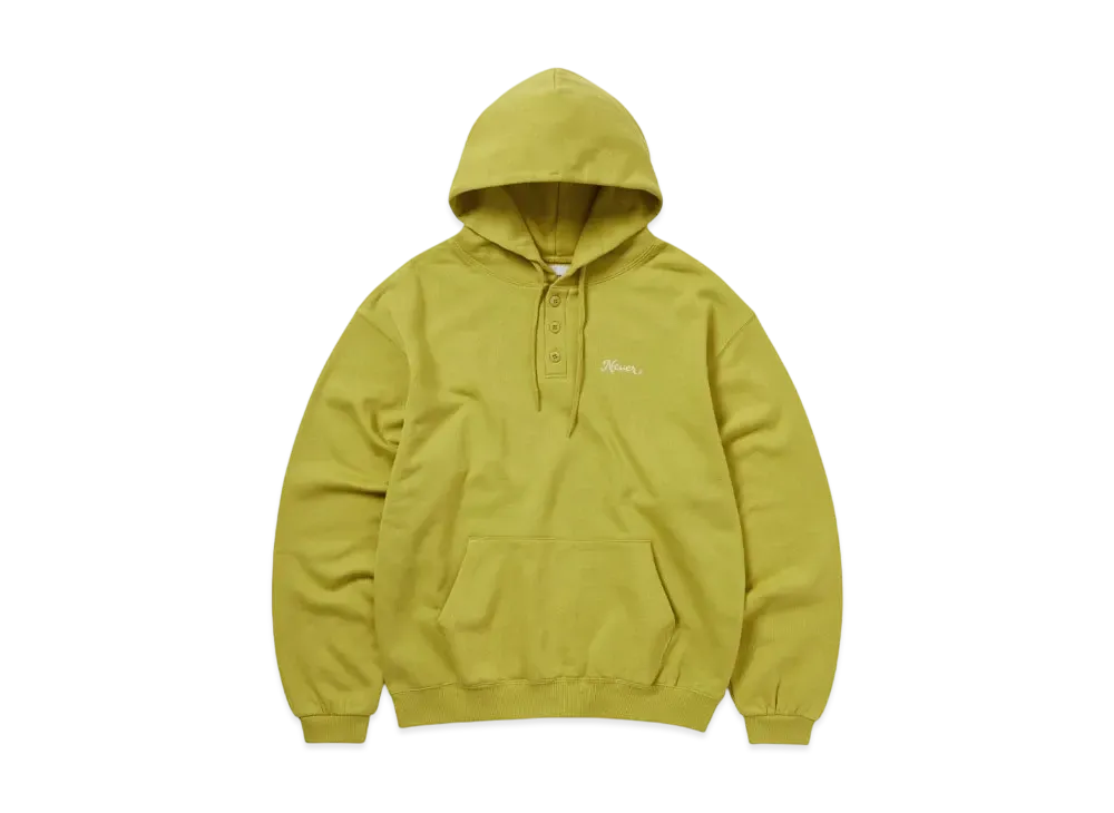 thisisneverthat Quarter Button Hoodie "Lime Green"