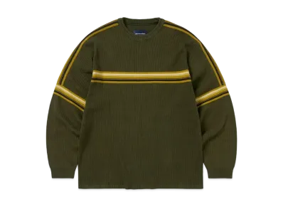thisisneverthat Striped Knit L/S Top "Olive"