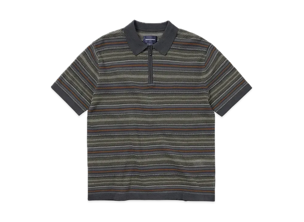 thisisneverthat Striped S/S Knit Polo "Grey"