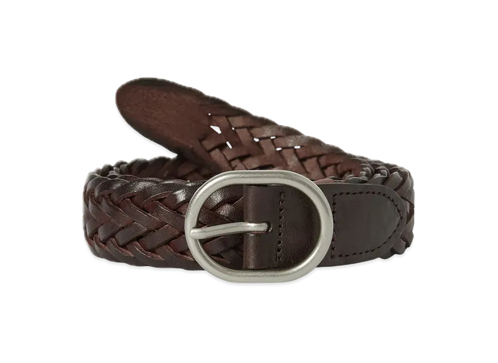 thisisneverthat Leather Mesh Belt "Dark Brown"