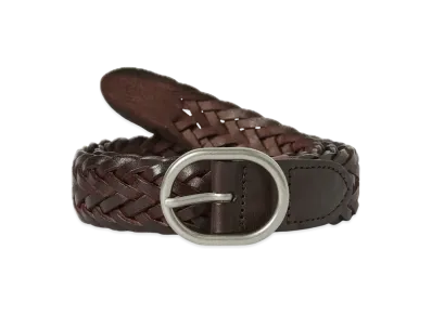 thisisneverthat Leather Mesh Belt "Dark Brown"