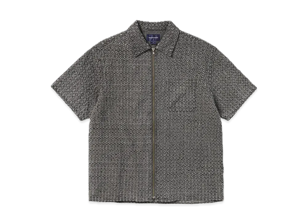 thisisneverthat Damaged Denim Zip S/S Shirt "Grey"