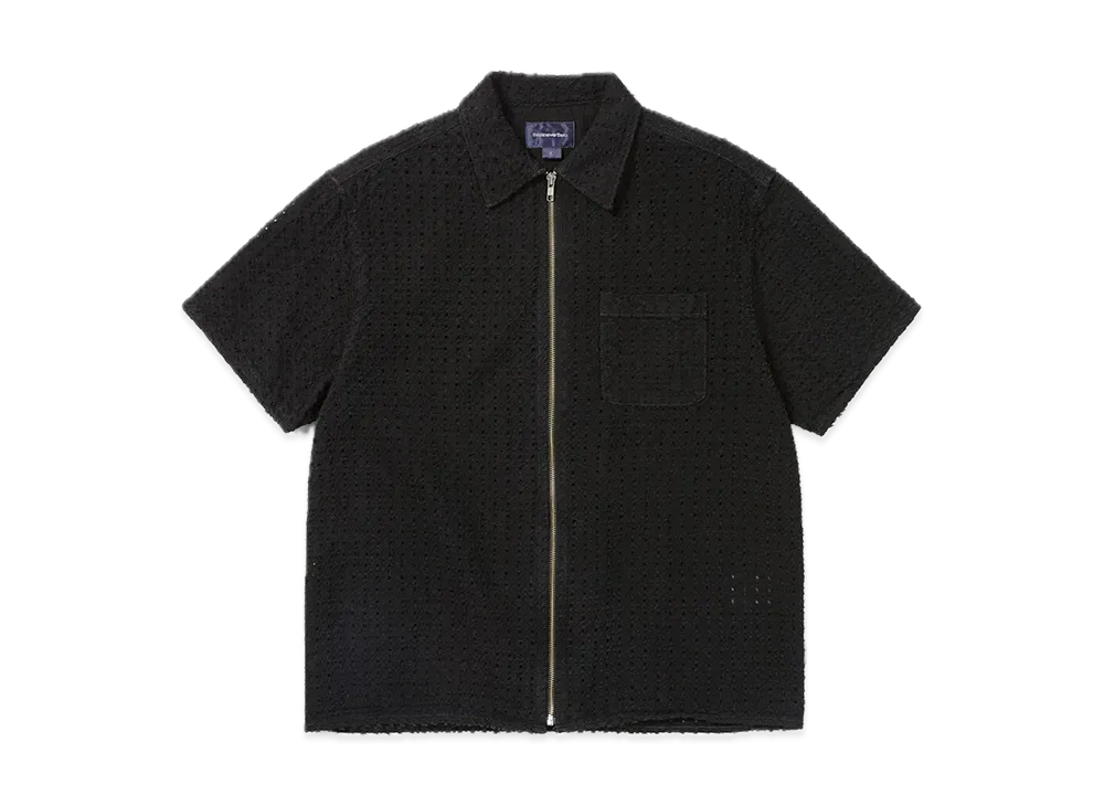 thisisneverthat Damaged Denim Zip S/S Shirt "Black"