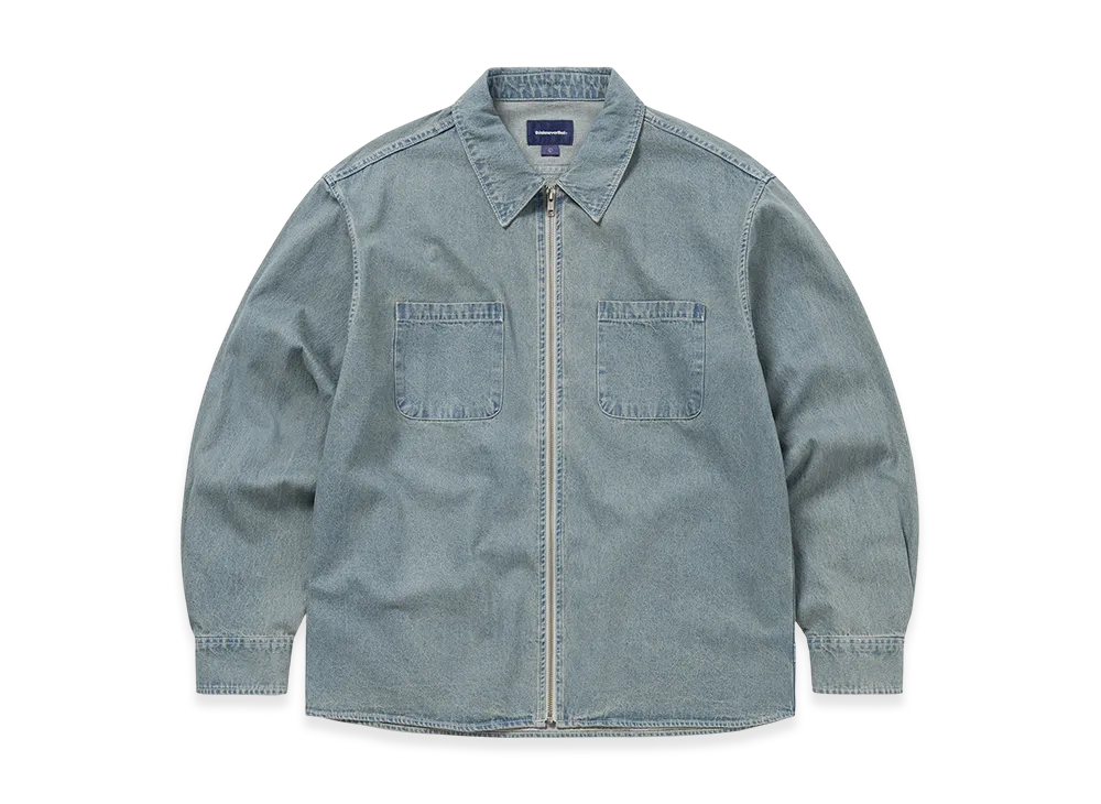 thisisneverthat Washed Denim Zip Shirt "Blue"