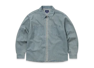 thisisneverthat Washed Denim Zip Shirt "Blue"
